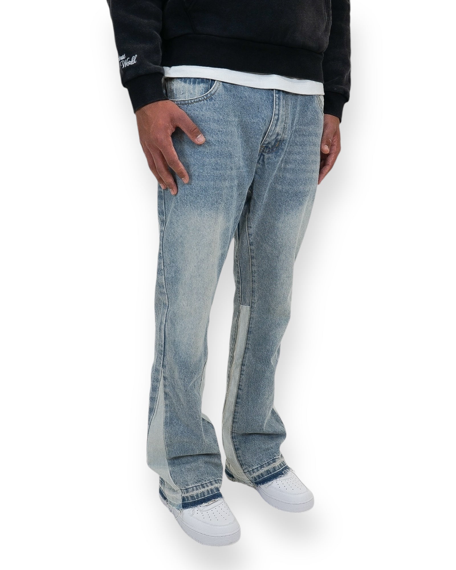 Flared Denim - Light Stone