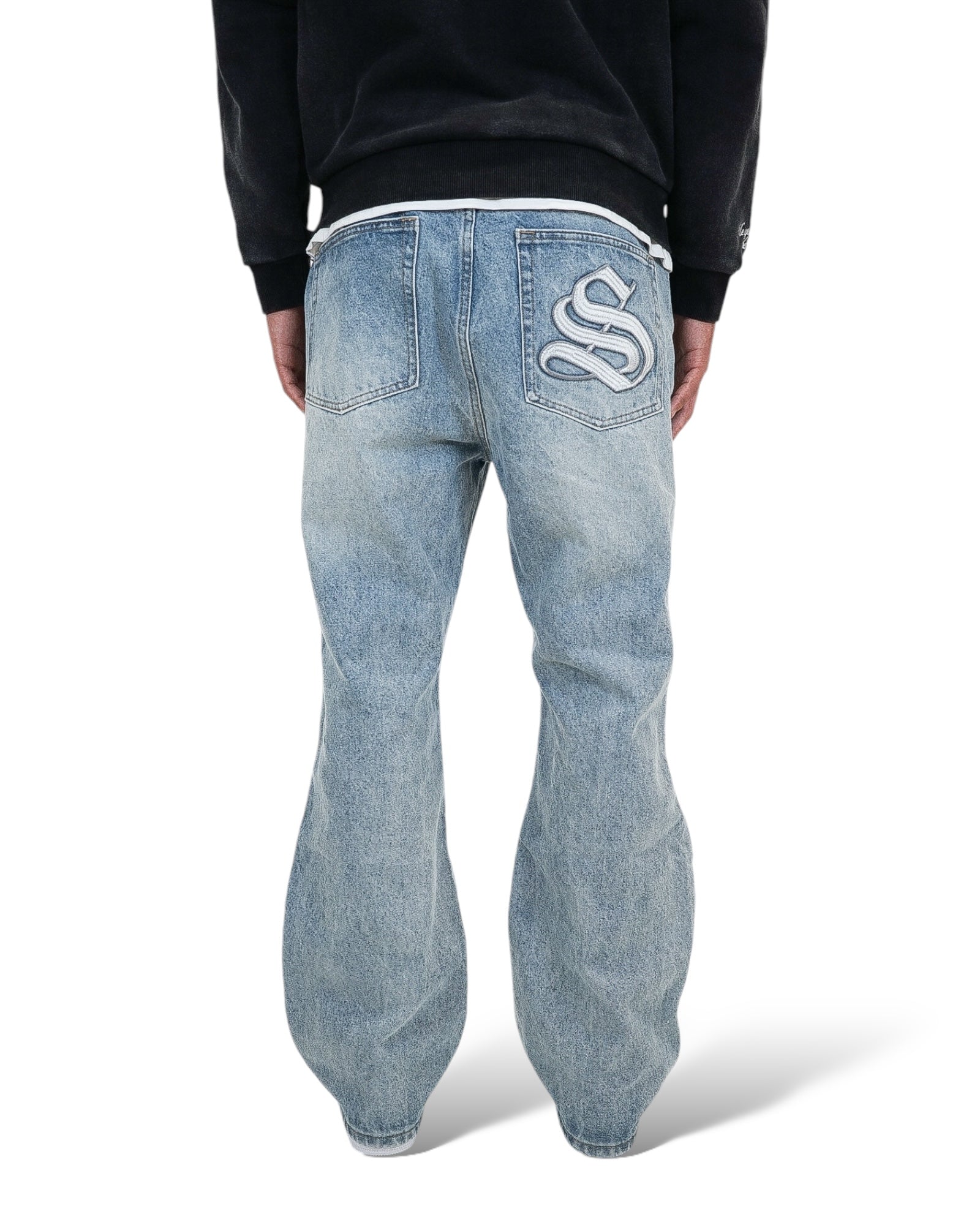 Wide Flare Denim - Light Stone