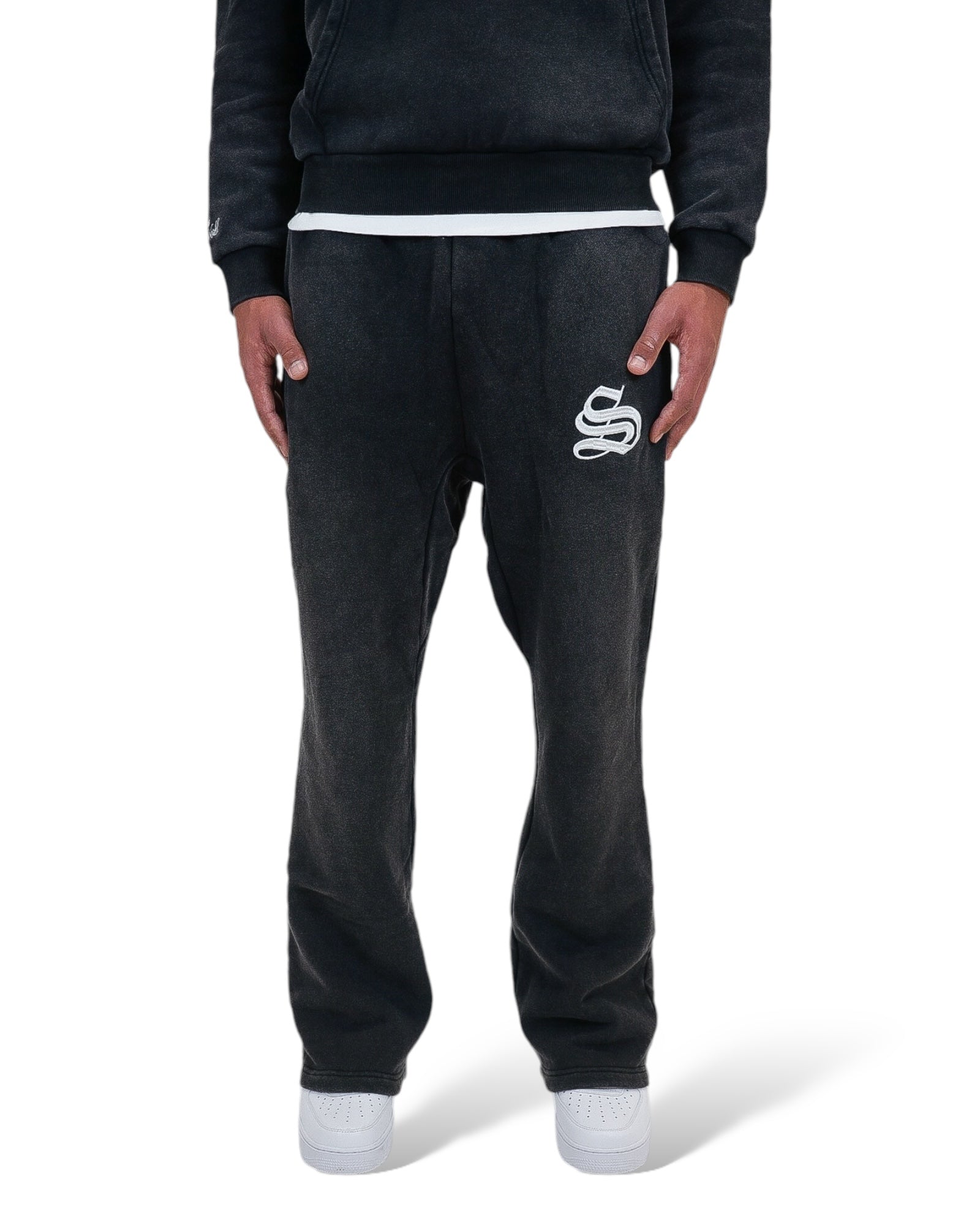 Flared Sweatpants - Light Black Wash